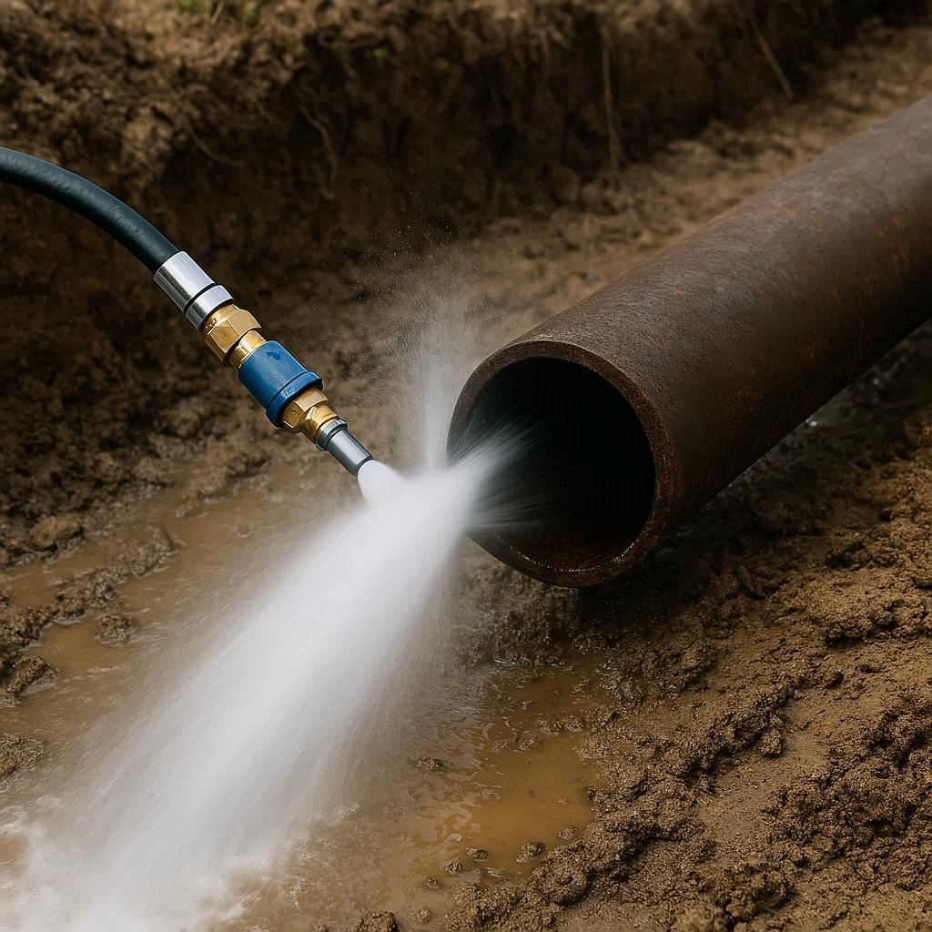 Гидродинамическая прочистка водопроводных труб в Новой Ладоге