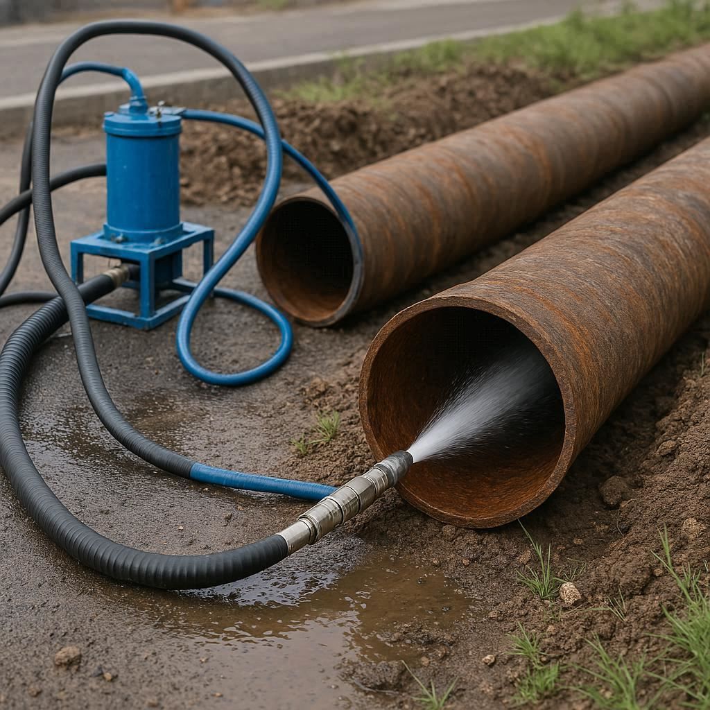 Гидродинамическая прочистка водопроводных труб в Новой Ладоге